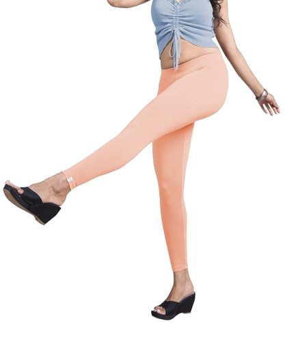 Image of ZAYANQA Combo of 2 Slim Fit Women /Girls Solid Stretchable Cotton Ankle Length Leggings with Ultrasoft Wide Elastic Waistband |Comfortable |Fashionwear|