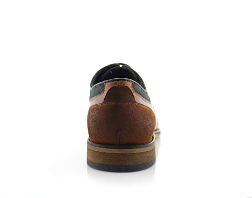 Image of Polar Fox Men's Classic Floral Derby Dress Shoes | Lace-Up Oxford Derby Collection | Derby Fashion Dress Shoes