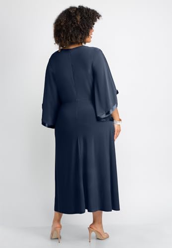 Catherines Women's Plus Size V-Neck Twist Maxi Dress2