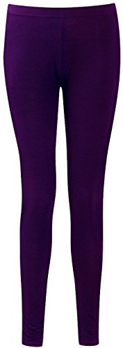 Legging femme extensible violet uni long cheville en taille 36 38 40 42 44 jusqu'au 54