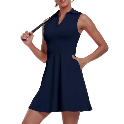 Womens Two Piece Tennis Golf Dress UPF 50+ Active Athletic Exercise Sports Wear Dresses for Women with Pocket Separate Shorts2