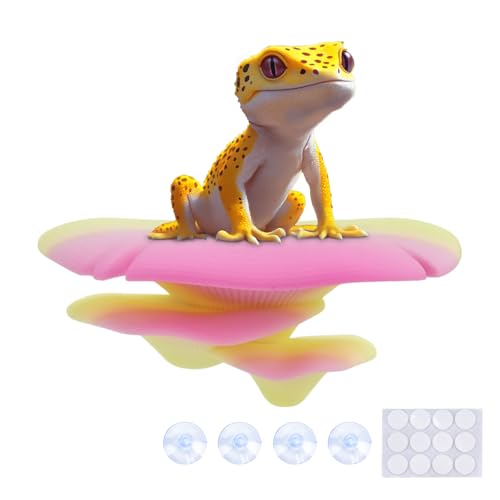 Westant Mushroom Decor for Reptile Tank, Fish Tank, Pet-Safe Bearded Dragon Tank Accessories, Realistic Terrarium Plants for Crested Geckos, Frogs (Rainbow Trio Cap, Randomly Shipped from 3 Styles)