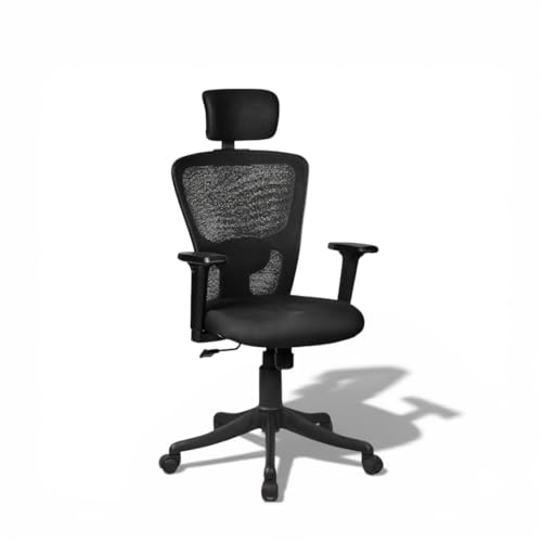 Image of Ergonomic High Back Mesh Office Chair with Headrest | Adjustable Armrests & Height | Breathable Swivel Computer Chair for Home & Office