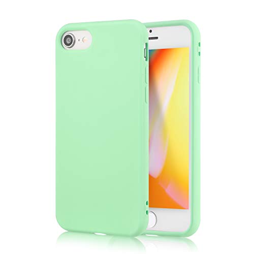 technext020 Mint Case for iPhone 7 / iPhone 8 / iPhone SE 2nd Generation, MATTE Shockproof Ultra Slim Fit Silicone TPU Soft Gel Rubber Cover Protective Back Bumper