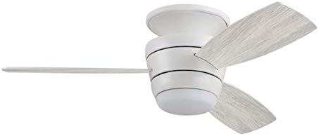 Harbor Breeze Mazon White 44 in. LED Indoor Flush mount Ceiling Fan (3-Blade)