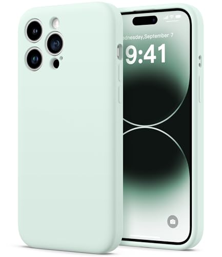 Coque silicone iPhone 14 Pro Max vert : finies les rayures d'appareil