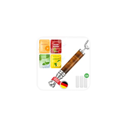 J.Fée 3.0 Rauchentwöhnung Hilfsmittel mit 12 Filter Alternatives et aides sans nicotine - Atemtraining zur Entspannung & Stressabbau -Tigerauge Edelstahl Kette Atmung mit Luftwiderstand
