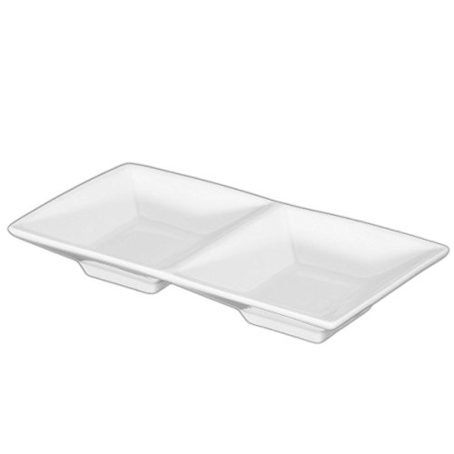 Holst Porcelana YK 008 prostokątna miska na nóżce 16 x 8 cm"Empire", biała, 16 x 8 x 2,5 cm, 6 sztuk