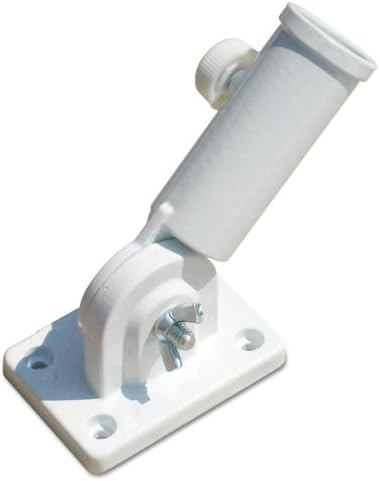 Online Stores Adjustable Aluminum Flagpole Bracket White 2.375 x 3.5 inches