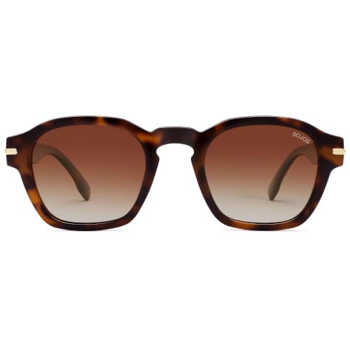 Image of SOJOS Retro Square Polarized Sunglasses Men Trendy Womens SJ2382 | Vintage UV400 90s Sun Glasses Outfit Driving