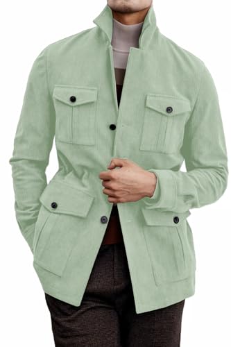 Men's Vintage Corduroy Suits Jacket Single Breasted Blazer Sports Coat Autumn Winter Formal Casual