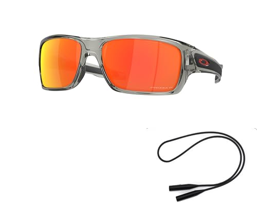 Oakley OO9263 Sunglasses Bundle: OO 9263 926357 Turbine Grey Ink Prizm Ruby Po and Universal Anti-slip Silicone Leash2