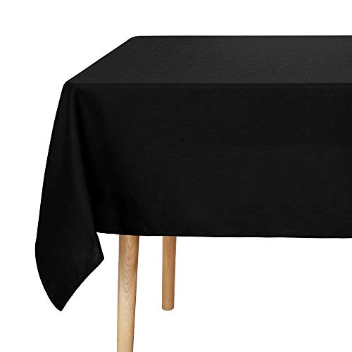 Amazon Brand � Umi Mantel Mesa de Tela Rectangular contra la Mancha de Cocina Hogar 130 x 280 cm Negro