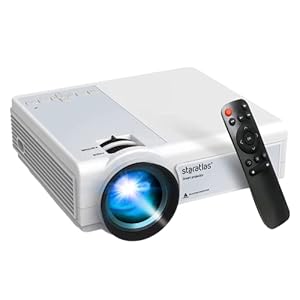 Staratlas Beamer, 5G wifi bluetooth beamer Full HD, 9500 lumen native 1080p beamer 4K home theater video beamer 300 inch display, mini-beamer compatibel met iOS/Android/Fire Stick/HDMI/USB/PS5 projector