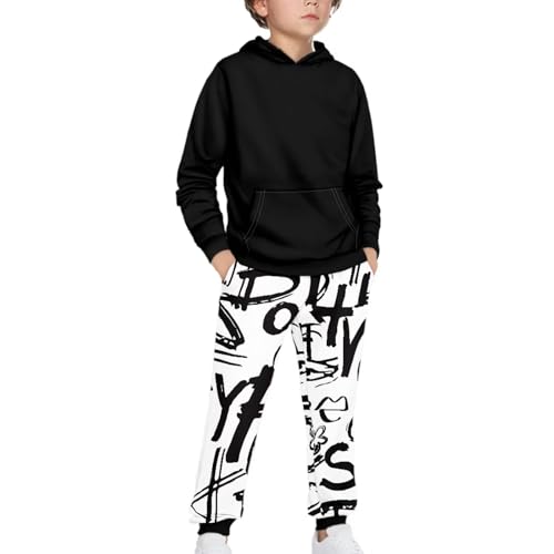 Boys Sweatshirt Size 7-14 Years 2 Piece Casual Athletic Sweatshirts Set Kids Long Sleeve Hoodies and Sweatpants3