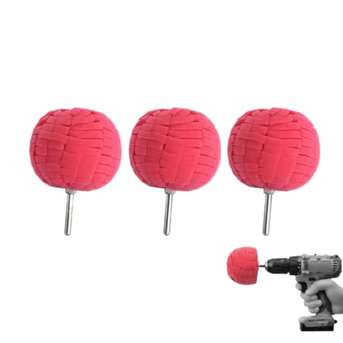 Adaptador de detalles para pulido de coche con almohadilla de esponja roja redonda SUPVOX de 3 piezas
