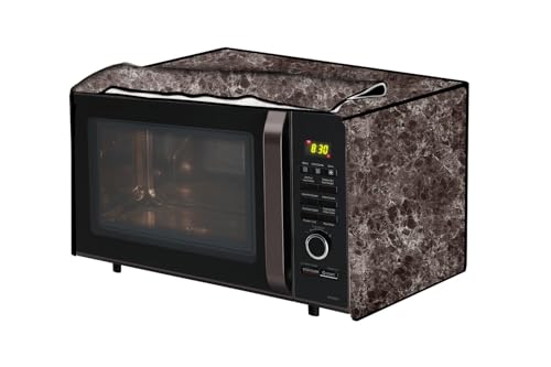 Image of The Furnishing Tree microwave oven cover compatible for IFB 30 Liters Convection 30SC4,30FRC2,30BRC2, Waterproof, Dustproof, Wipeable, Cover Size In CM: (53.3x48.3x33), Marble Pattern Brown