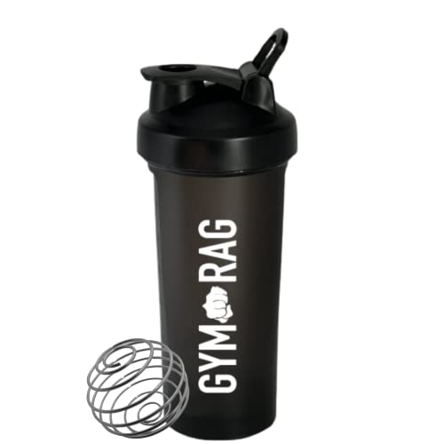 Gym Rag Protein-Shaker Schwarz 600 ml