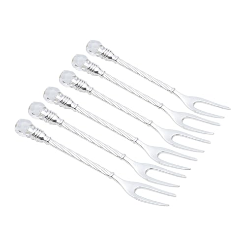 WOLFF - Conjunto 6 Garfos para Petisco de Zamac Niquelado Crystal 11cm