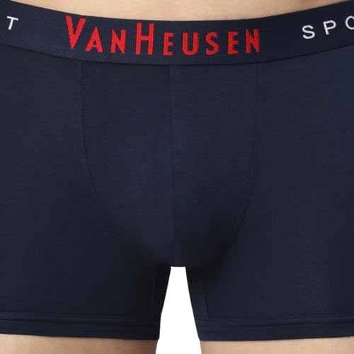 Image of Van Heusen Cotton Men Sport Plush Back Elasticized Waistband Trunks - Double Layer Gusset, Solid