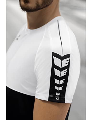 Erima Men's Six Wings Functional T-Shirt, Black, 3XL, Black/White - Image 4