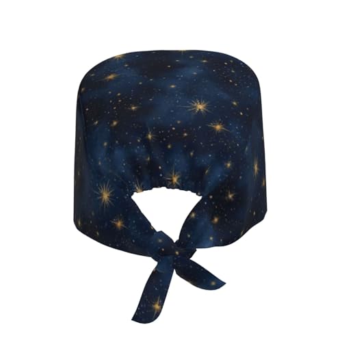 Image of Working Cap Scrub Cap with Sweatband Adjustable Unisex Tie Back Hat for Cleaning Farm Nursing