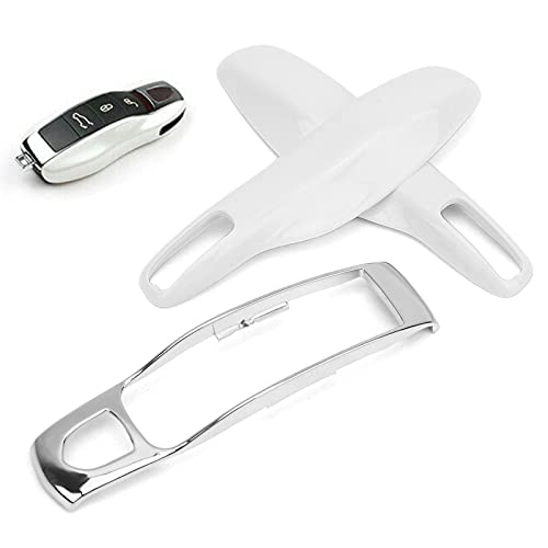 Clé à distance fob cas de protection Aramox blanc perle et argent pour clé auto