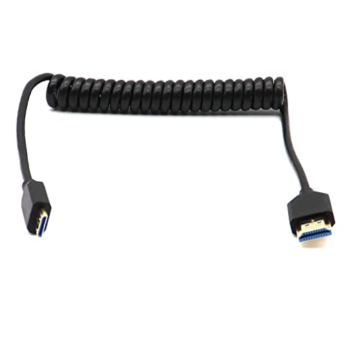 LOKEKE Coiled 8K MINI HDMI to HDMI Cable 2.1 Version, Gold-Plated HDMI to MINI HDMI Male to Male Cable Cord, 8K@60Hz 4k@120Hz - Image 4