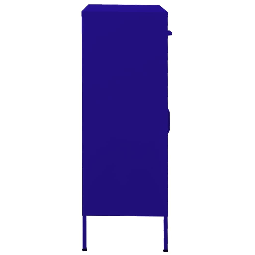 Armario de almacenamiento azul marino de acero 80 x 35 x 101,5 cm con 2 puertas, 2 cajones, se puede cerrar para el hogar, oficina, garaje, taller, sótano para almacenamiento seguro y