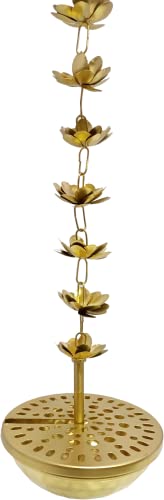 Image of Iron Flower Hanging Insence Burner | Dhuna Loban Burner Dhooni Dhoop Dhuni |Hanging Dhoop Batti Agardan Hanging Decor (Pack Of 1), Gold
