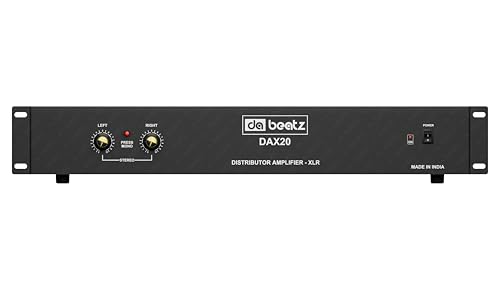 Image of DaBeatz DAX20 Distributor Amplifier | XLR & 1 /4 inch Balanced Input Output | DAX 20 Professional DJ Audio Processor | Sound Distributor for PA System Rack Mount | Amplifier for Studio & Events