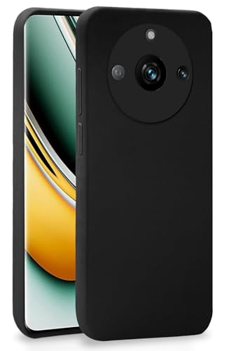 Image of BlazeTech for [ Realme Narzo 60 Pro 5G ] Liquid Silicone Back Case Cover Flexible |Inner Lining| with Camera Protection Back Cover for [ Realme Narzo 60 Pro 5G ] - Black