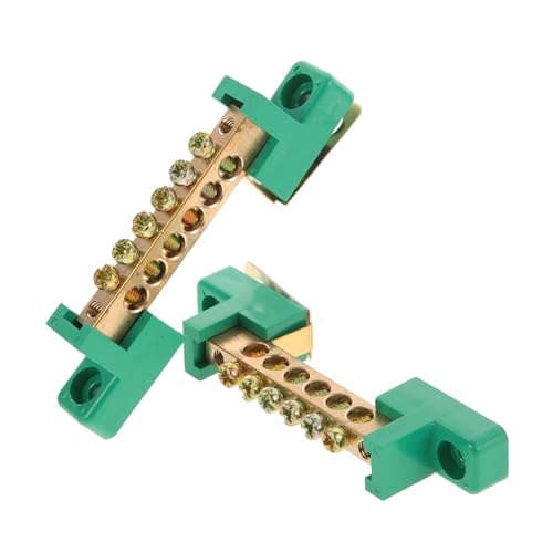 HOMOCONO Kit De Barras Colectoras De Cobre 6 Posiciones, Barra De Puesta a Tierra Verde, Doble Unidad 6x9 Mm Para Conexiones Eléctricas Cuadros De Distribución