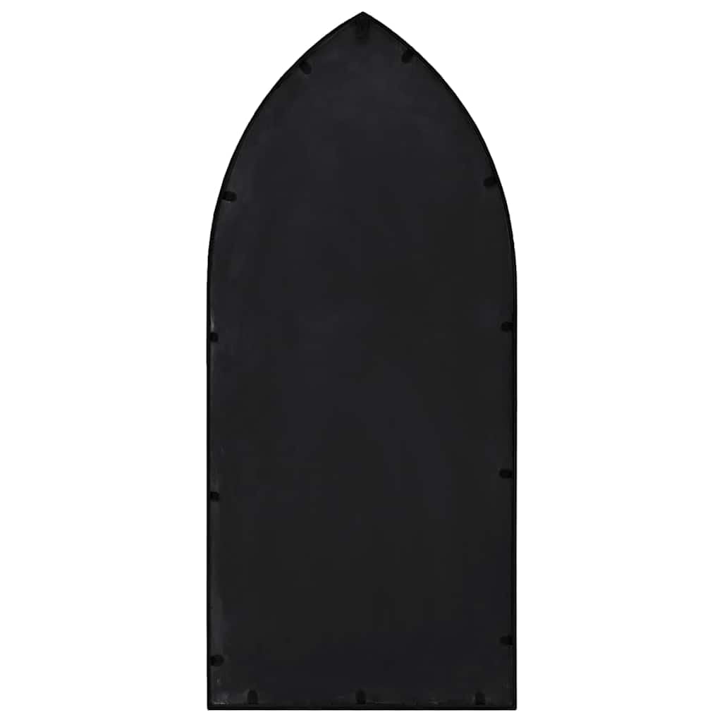 vidaXL Miroir de Jardin Miroir Mural Miroir Décoratif Miroir Suspendu Jardin Arrière-Cour Noir 100x45 cm Fer pour Utilisation Extérieure