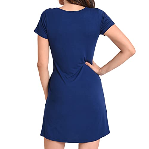Image of Miss Lavish London Women's Relaxed Fit T Shirt Dress with Pockets Short Sleeve Summer Vacation Dresses