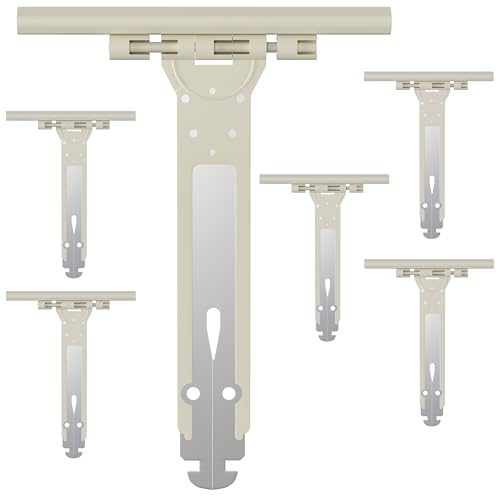 Pack 6 Soporte Beige Nylon y Metal para Persianas   Gancho Bipartido Universal   Fácil Instalación para Cortinas Enrollables Eléctricas y Manuales