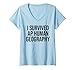 Womens I Survived AP Human Geography Funny AP Examination Quote Tee V-Neck T-Shirt