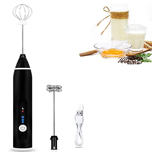 Montalatte Elettrico, Frullino Elettrico USB Ricaricabile Schiumatore, 3 Velocità Regolabili Multifunzione Portatile…