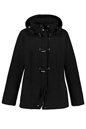 Preisvergleich Produktbild Ulla Popken Damen Jacke mit Knebelknöpfen, Schwarz (Schwarz 74905810), 46