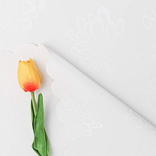 Nappe ronde table à manger PVC 180cm imperméable au design floral soigné - 6