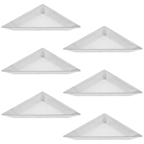 MUSISALY Bandejas de Pesaje de Acero Inoxidable Triangulares 6 Piezas para Laboratorio, Platos para Mezclar Polvos y Joyas, Miniplatos Compactos para Medición Precisa en Laboratorios