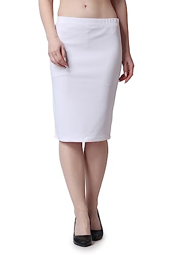 Image of POPWINGS Casual Solid Pencil Skirt for Women || Knee-Length Skirt for Women || Stylish Mini Skirt for Women || Summer Pencil Skirt for Women