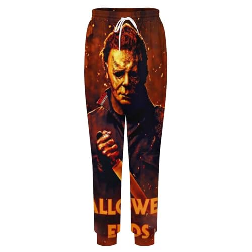 Men's Pants Halloween Michael Myers Lightweight Lounge Casual Pants with Pockets Sweat Pants for Men4