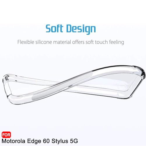 Image of TheGiftKart Crystal Clear Back Cover Case for Motorola Moto Edge 60 Stylus 5G | Shockproof Soft TPU Case | Cushioned Edges for Ultimate Protection Back Cover Case (TPU, Transparent)