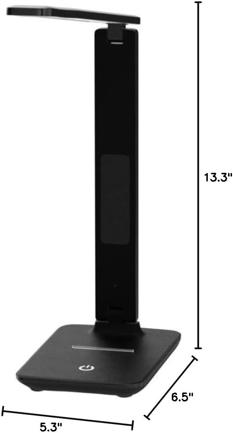 Desk Lamp LED Desk Light, Smart Features(Clock, Alarm, Date, Temperature)-Adjustable, Foldable Touch Table Lamp - 3 Levels of Dimmable Lighting - Suitable for Office, Bedroom, Study