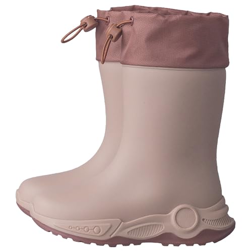 Botas para niños, ligeras, de goma, suela antideslizante, impermeables, retráctiles, para clima lluvioso, para todo el año, zapatos de goma portátiles, 02 marrón., 19 EU