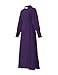 Women Clergy Dresses with Collar Minister Church Dress Long Elegant Summer A-Line Dress(XL,Purple)