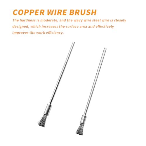 Image of 10PCS Small Rotary Wire Brush Set - 3x6x100mm Stainless Steel Cleaning Brushes with Extended Steel Shank for Metal, Paint, and Rust Removal(Silver)