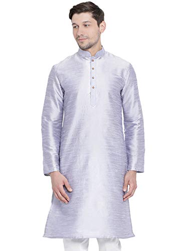Image of VASTRAMAY Men's Burgandy Silk Blend Only Kurta