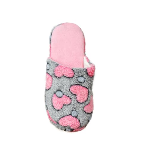 Pantuflas de invierno para interiores y exteriores, con estampado de amor, antideslizantes, desodorantes, suaves y gruesas, para hombres y mujeres, de algodón acogedoras, 01 Rosa, 39 EU